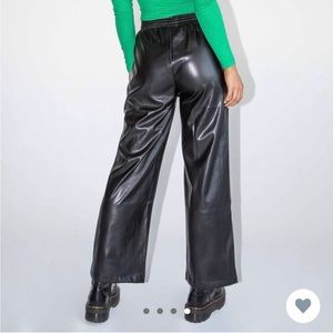 Princess Polly wide leg leather pants